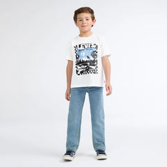 Short Sleeve Catching Air Graphic Tee Little Boys 4-7 - Bright White