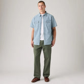 Easy Relaxed Cotton Linen Pull On Surplus Men's Pants - Kambaba - Green