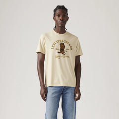 Standard Fit Classic Graphic T-Shirt - Heritage Americana Eagle Bleached Sand - Tan
