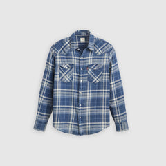 Classic Western Standard Fit Shirt - Indigo Plaid - Blue