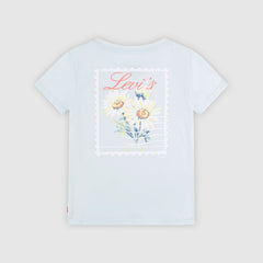 Short Sleeve Floral Stamp Graphic Tee Little Girls 4-6 - Country Air - Multi-Color