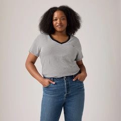 V-Neck T-Shirt (Plus Size) - Cloud Dancer - Multi-Color