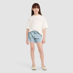 Dasiy Denim A Line Shorts Big Girls 7-16 - Your World - Medium Wash