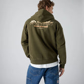 Two Horse Boxy Grunge Wash Hoodie Sweatshirt - Original Copper Rive - Brown