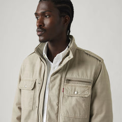 Menlo Military Jacket - Vintage Khaki - White