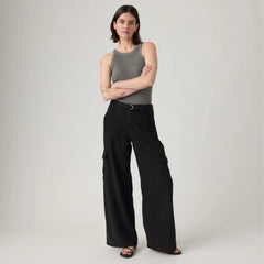 Baggy Dad Cargo TENCEL™ Women's Pants - Caviar - Black