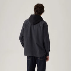 Hooded Classic Worker Shirt - Abner Washed Black - Black