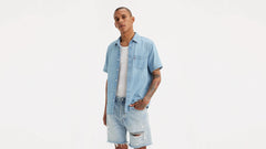 Short-Sleeve Classic One Pocket Standard Fit Shirt - Franklin Stone Wash - Blue