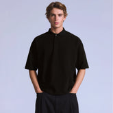 Cropped Polo Shirt - Jet Black - Black
