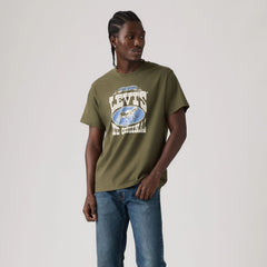 Relaxed Fit Short-Sleeve Graphic T-Shirt - Levis Horse Poster Olive - Green