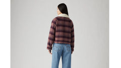 Shrunken '90s Flannel Jacket - Gough Plaid Rose Taupe - Pink