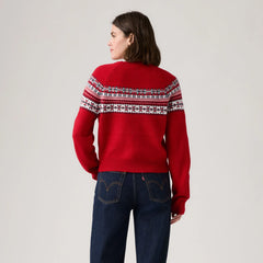 Lou Fairisle Crew - True Red - Multi-Color