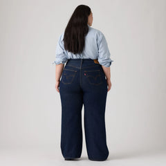 Ribcage Wide Leg Women's Jeans (Plus Size) - Shaded View - Dark Wash