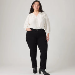 Classic Straight Women's Jeans (Plus Size) - Black