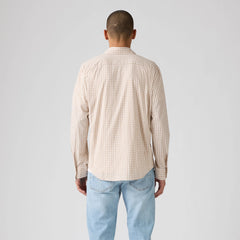Classic One Pocket Standard Fit Shirt - Susannah Plaid White Pepper - Brown