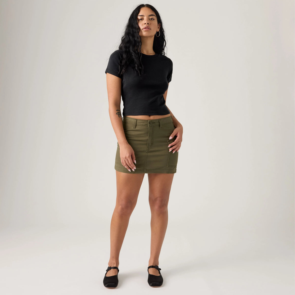 '94 Cargo Mini Skirt - Olive - Green