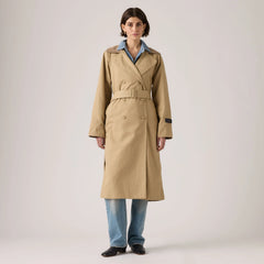 Bree Classic Long Trench Coat - Travertine - Tan