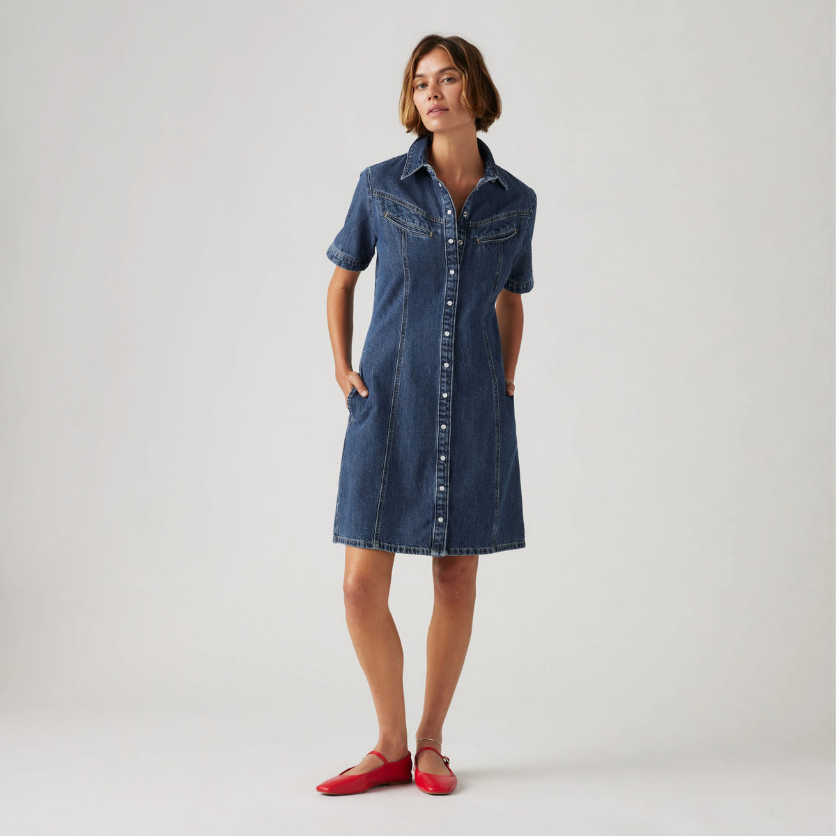 Rinoa Denim Dress - Sledge Sister - Medium Wash