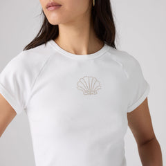 Graphic Riley Raglan T-Shirt - Pearl Embellished Sh - White