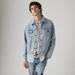 Trucker Jacket - Sashiko Patch - Medium Wash