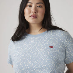 Perfect T-Shirt (Plus Size) - Scattered Floral Dus - Blue