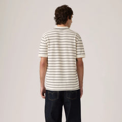 Levi's Original Polo Shirt - Teddy Stripe Egret - White