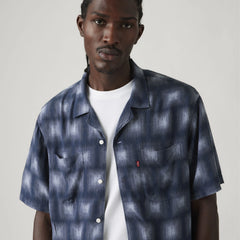 Classic Camp Shirt - Jude Textured Geo Dress Blues - Blue