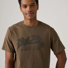 Relaxed Fit Short-Sleeve Graphic T-Shirt - Red Tab Alumni Rain Drum - Brown