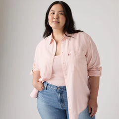 Darlene Shirt (Plus Size) - Rivington Stripe Cry - Pink