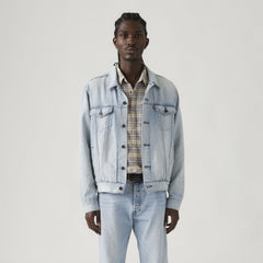 Lightweight Trucker Jacket - Build A House - Light Wash