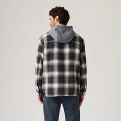 Francisco Sherpa Flannel Jacket - Warwick Plaid Dark Phantom - Grey