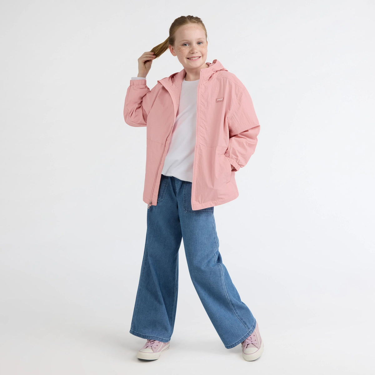 Big Girls Levis Light Weight Windbreaker - Pink