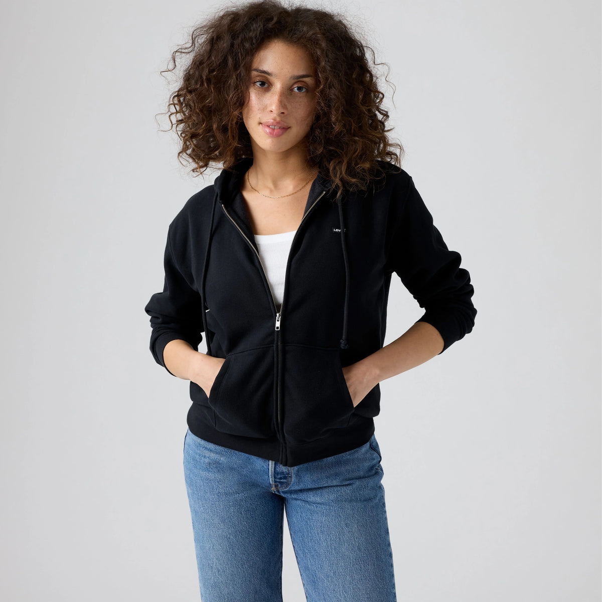 Everyday Zip-Up Hoodie Sweatshirt - Caviar - Black