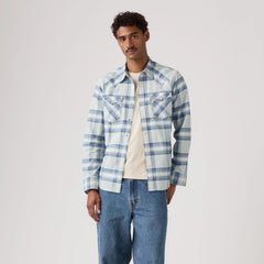 Classic Western Standard Fit Shirt - Aldo Plaid Allure Twill - Blue