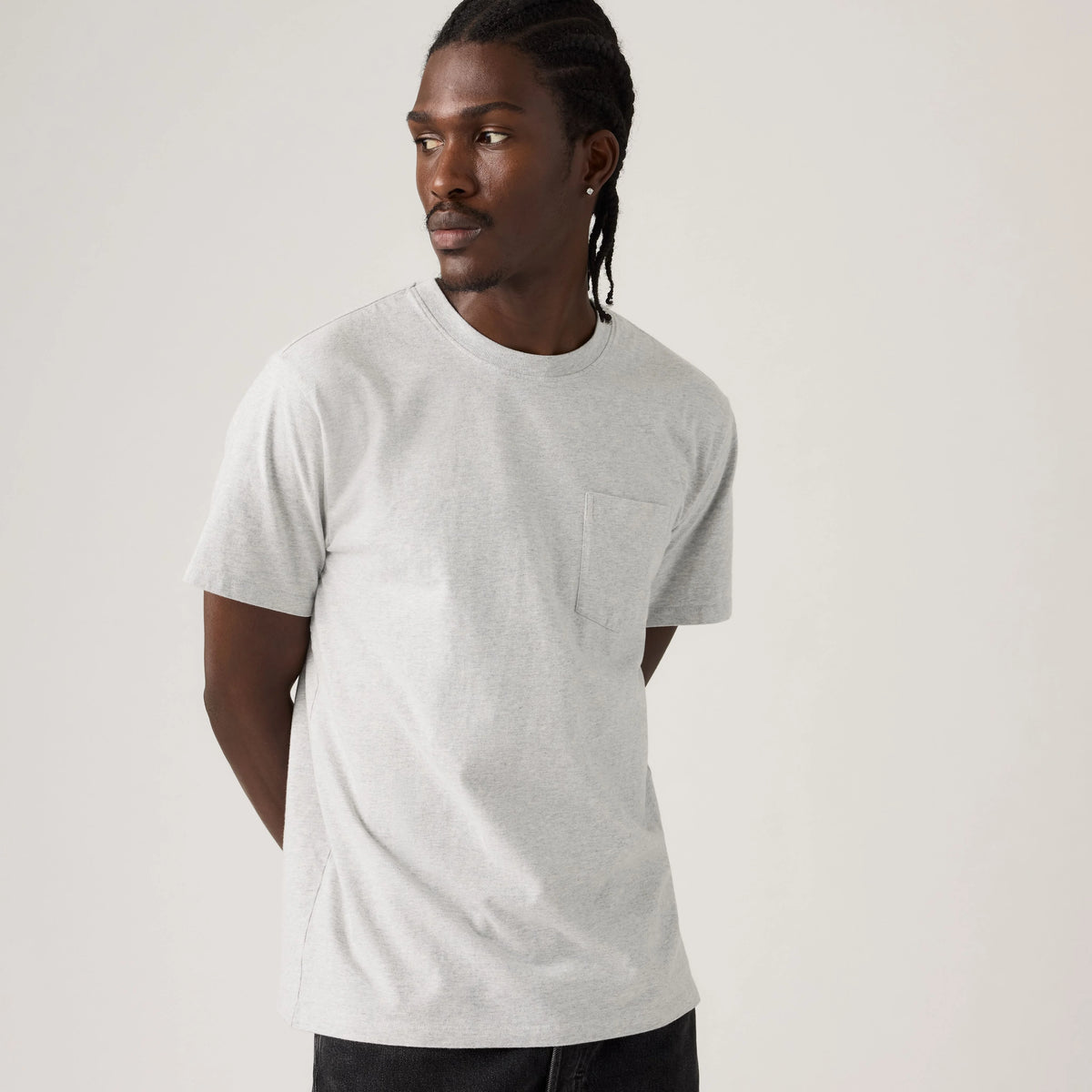 Essential Pocket T-Shirt - Light Gray - Grey