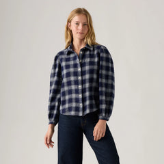 Journey Western Shirt - Plaid Navy - Blue