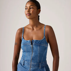 Jadine Romper - Vintage Vibe - Medium Wash