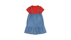 Layerable Dress With Tee Little Girls 4-6x - Splash Zone - Blue / Red