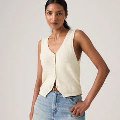 Helen Mini Boucle Vest - Tofu - White