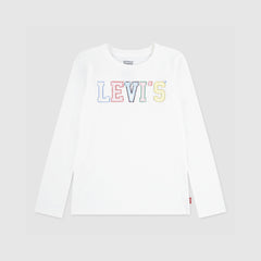 Long Sleeves Crochet Tee Little Girls 4-6x - Blanc - White