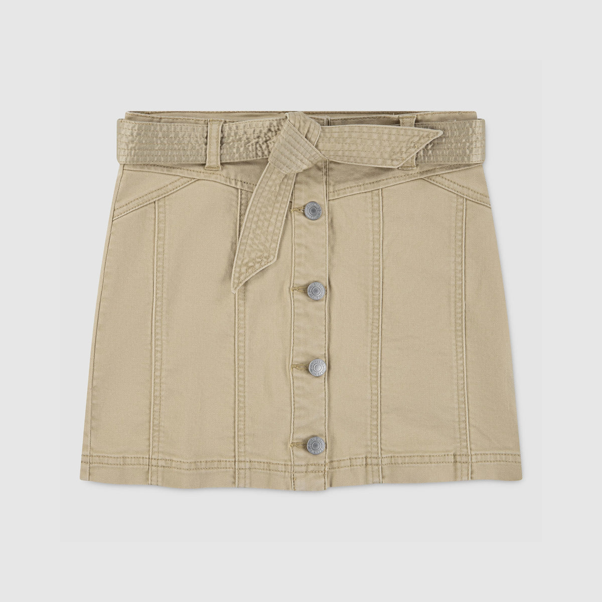 Buttoned Denim Skirt Big Girls 7-16 - Curds and Whey - Beige