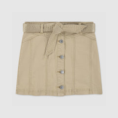 Buttoned Denim Skirt Big Girls 7-16 - Curds and Whey - Beige