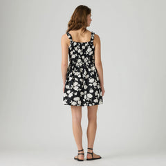Vera Waisted Mini Dress - Jonna Floral Anthrac - Black