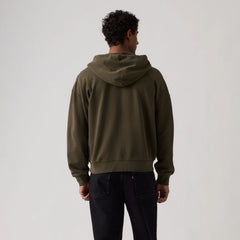 Hayes Boxy Grunge Wash Full-Zip Sweatshirt - Grunge Maitake Brown - Brown
