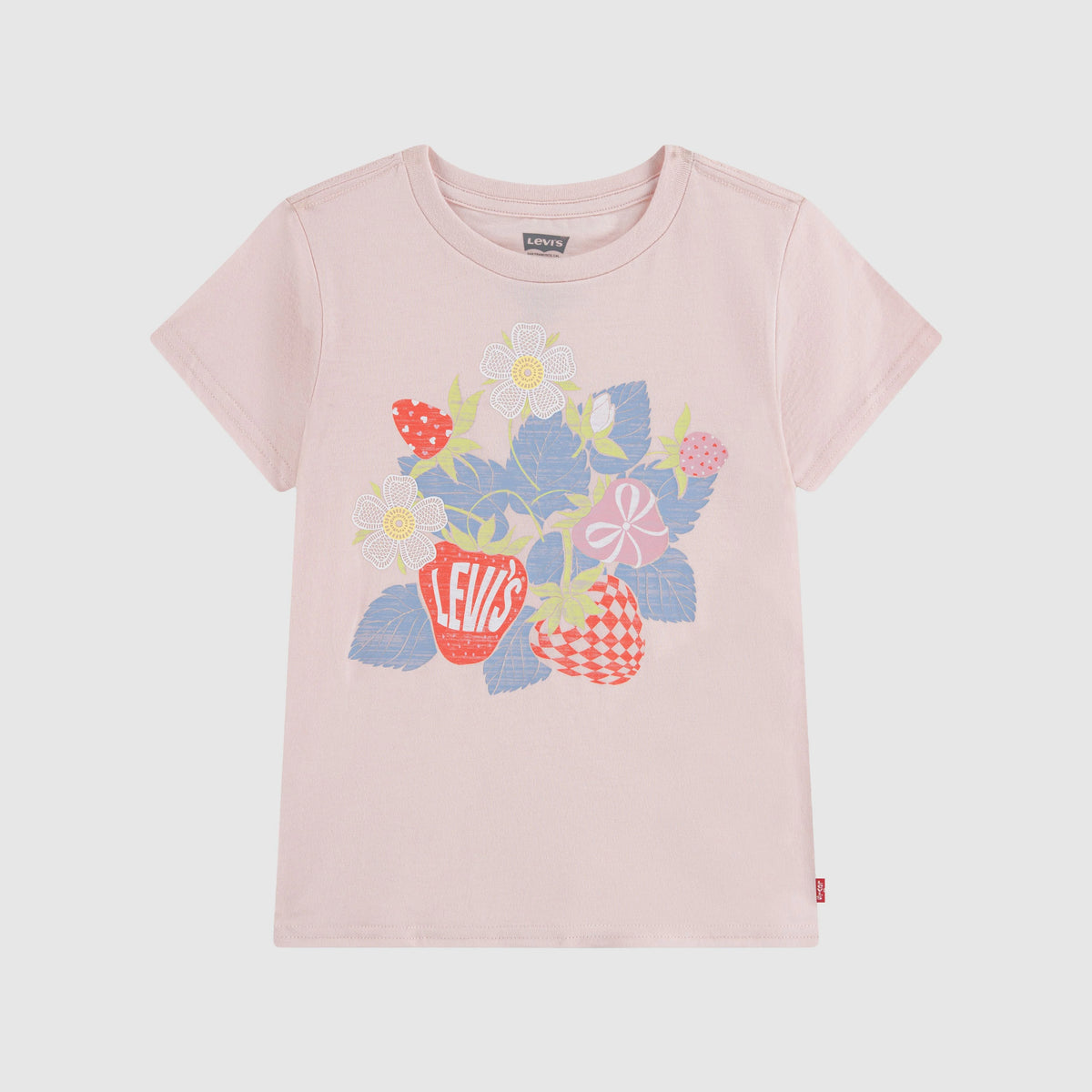 Short Sleeve Strawberry Graphic Tee Little Girls 4-6 - Crystal Pink - Pink