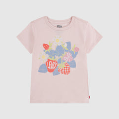 Short Sleeve Strawberry Graphic Tee Little Girls 4-6 - Crystal Pink - Pink