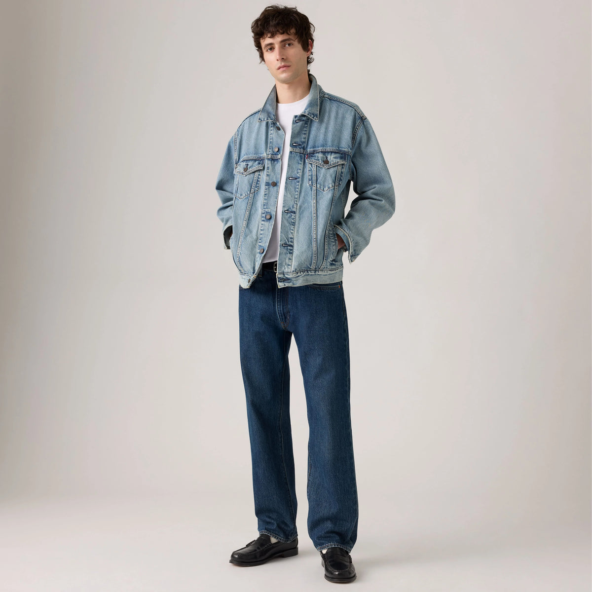 555™ Relaxed Straight Men's Jeans - Check The Score - Dark Wash