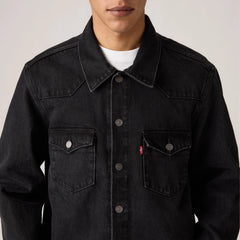 Western Trucker Jacket - Midnight In Oakland - Black