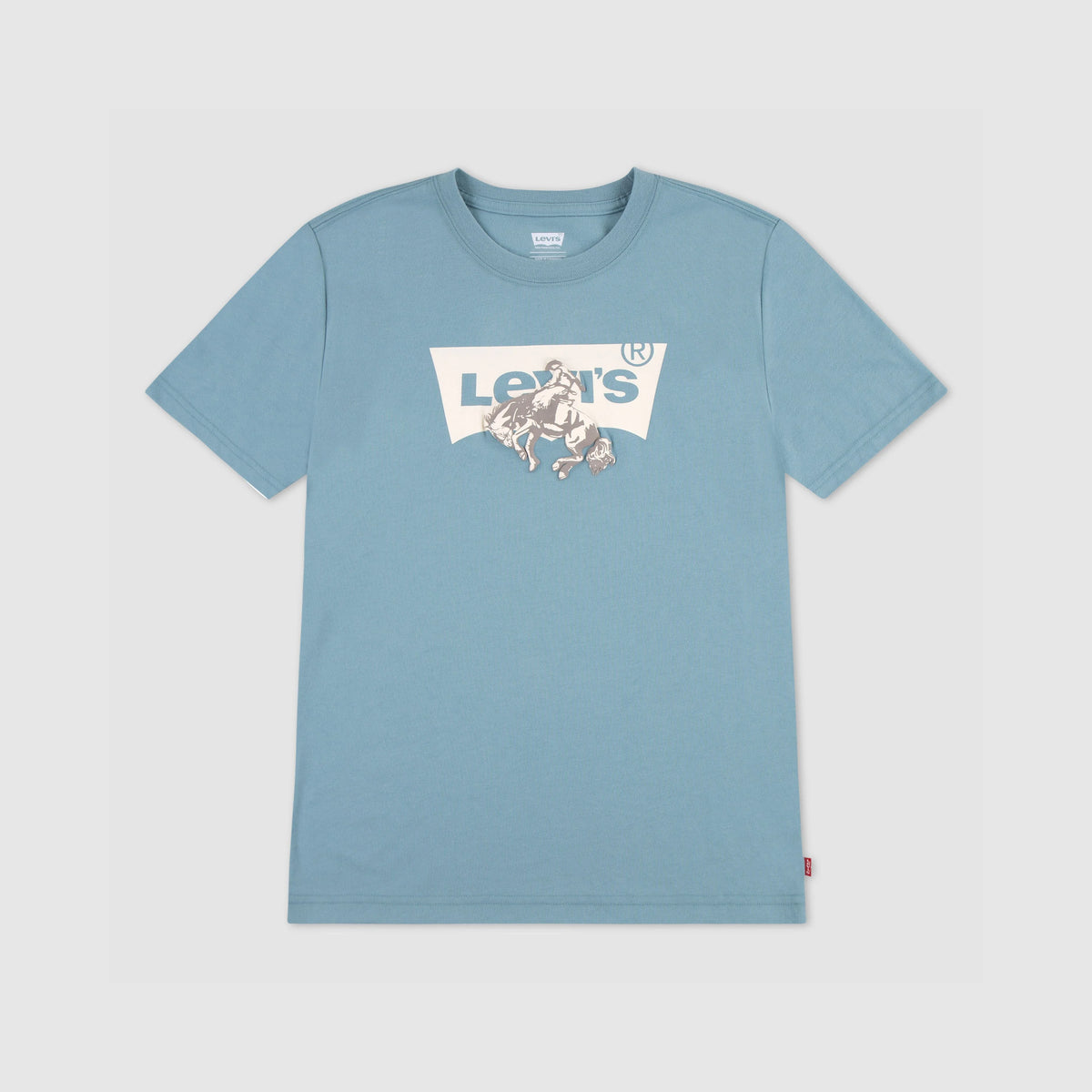 Bucking Batwing Tee Big Boys 8-20 - Stone Blue - Blue