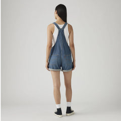 Vintage Women's Lightweight Shortalls - About Last Week - Medium Wash